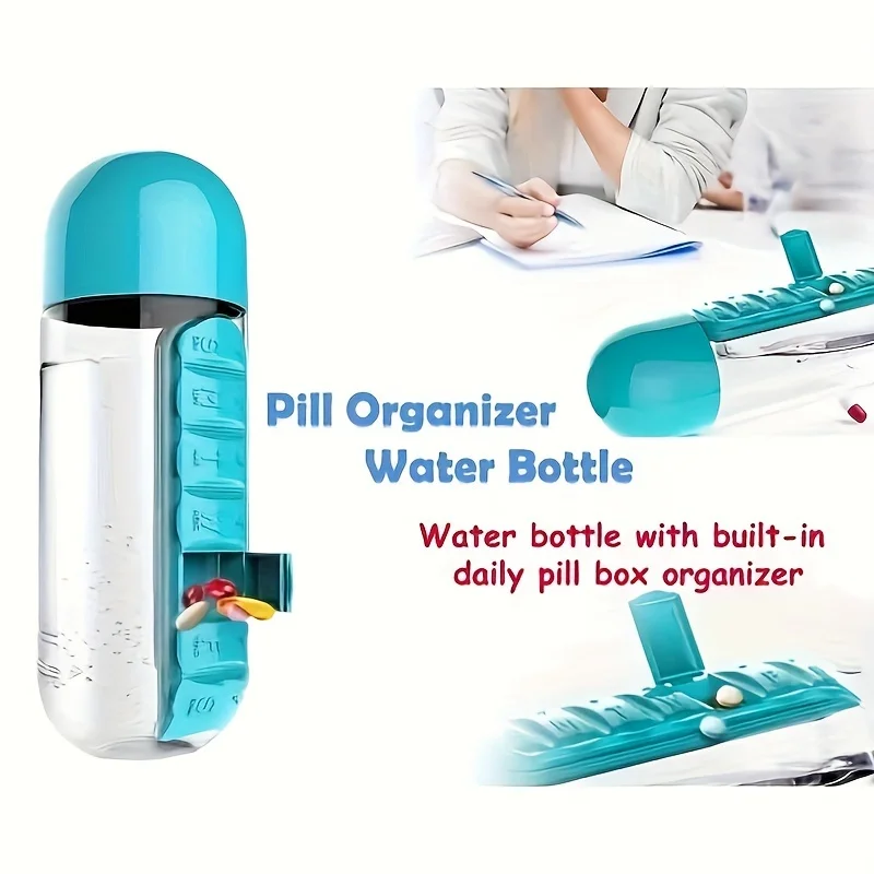 Pill Box With Sports Water Bottle