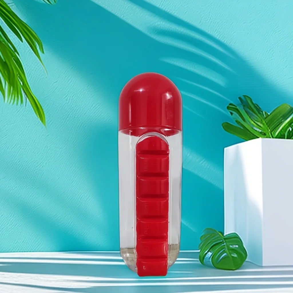 Pill Box With Sports Water Bottle