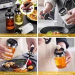 Kitchen Seasoning Jar – Salt Shaker, Oil Bottle, Honey Dispenser & Pepper Container with Spoon, Brush, and Storage