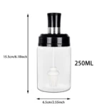 Kitchen Seasoning Jar – Salt Shaker, Oil Bottle, Honey Dispenser & Pepper Container with Spoon, Brush, and Storage