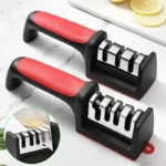 3 Segment Kitchen Knife Sharpener – Multi-Stage Handheld Sharpener for Fast, Efficient Sharpening