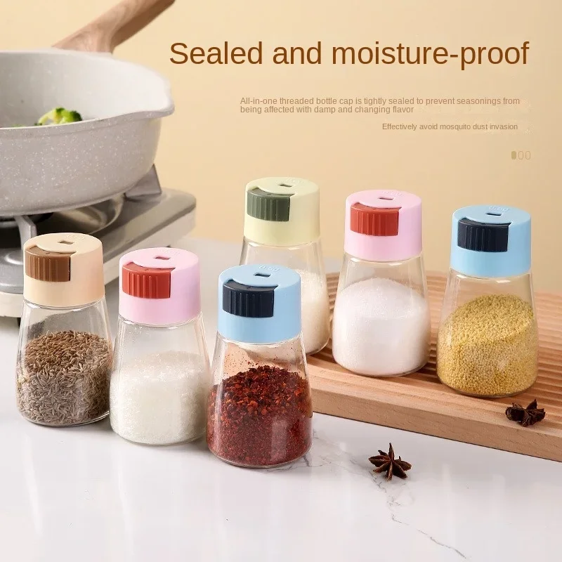 Press-Type Quantitative Salt Shaker – Controlled Salt Seasoning Box for Measured Sprinkling and Easy Portion Control