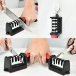 3 Segment Kitchen Knife Sharpener – Multi-Stage Handheld Sharpener for Fast, Efficient Sharpening