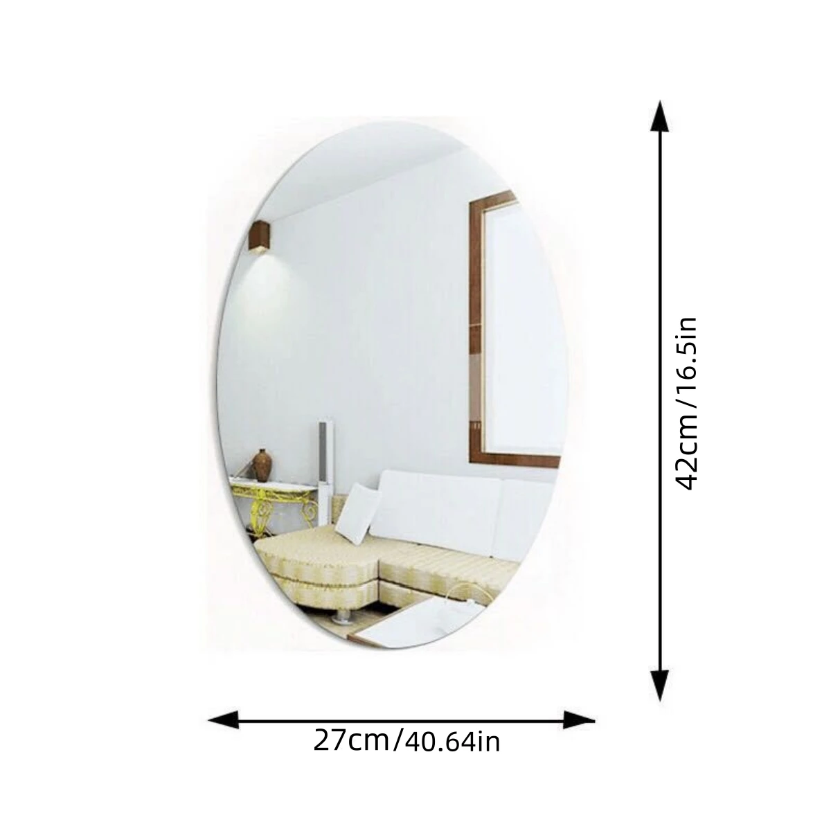 Wall Mirror Sticker Oval Shape