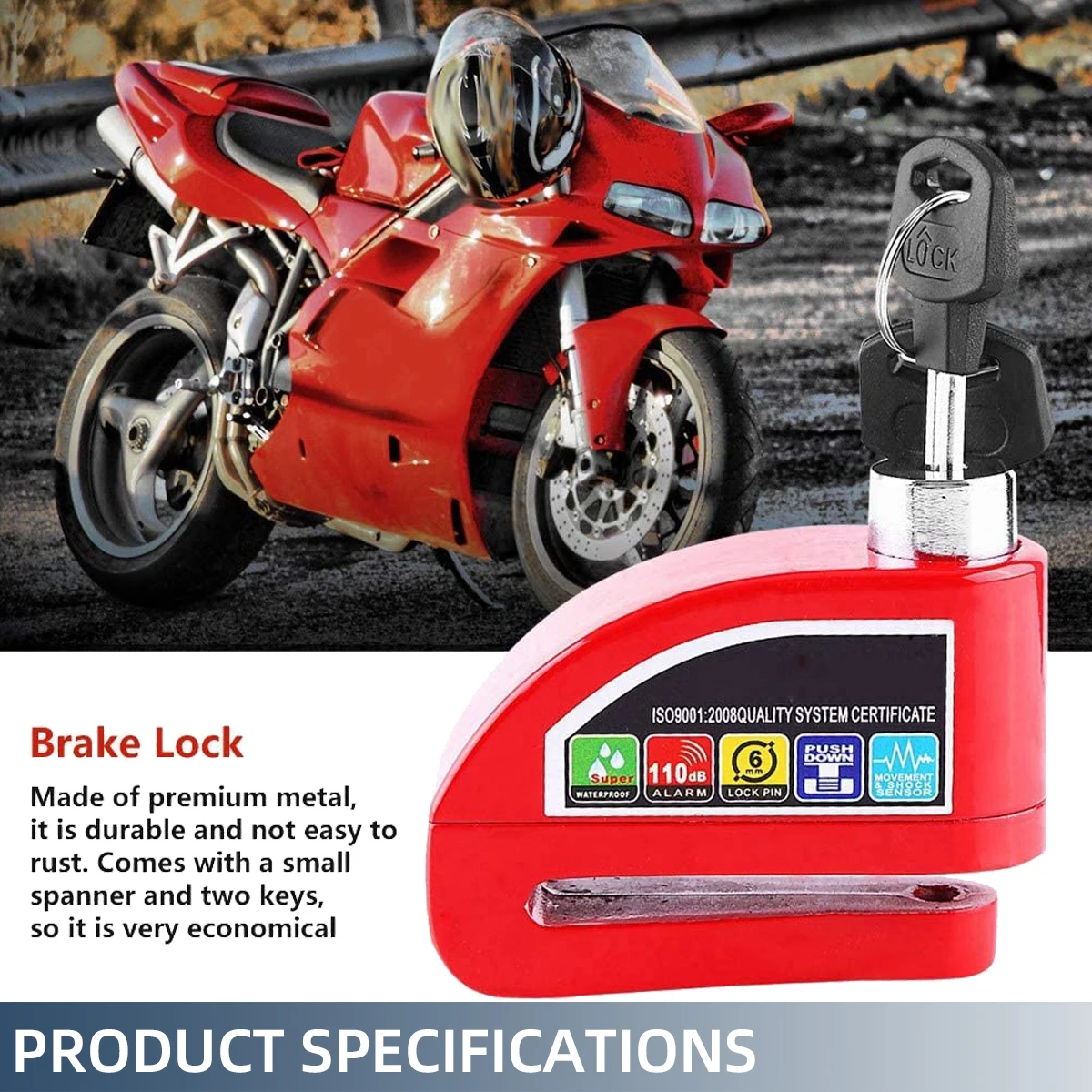 Bike Disc Brake Alarm Lock