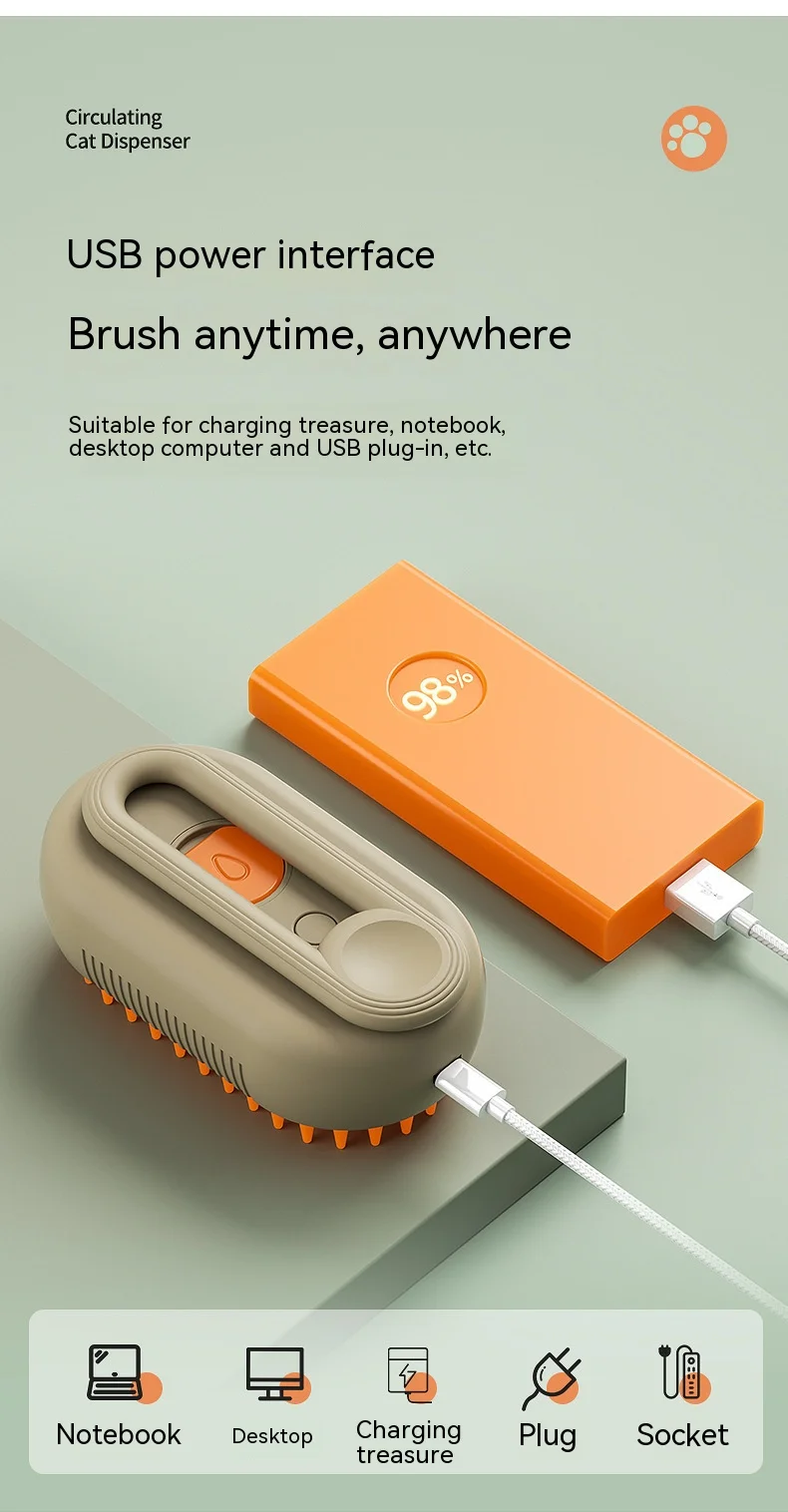 Electric Pet Brush With Spray