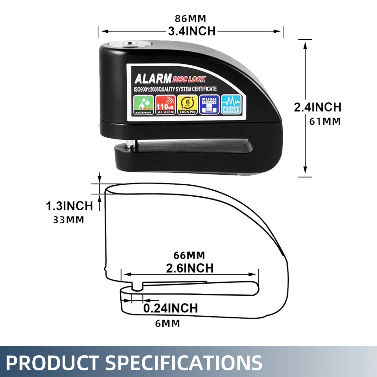 Bike Disc Brake Alarm Lock