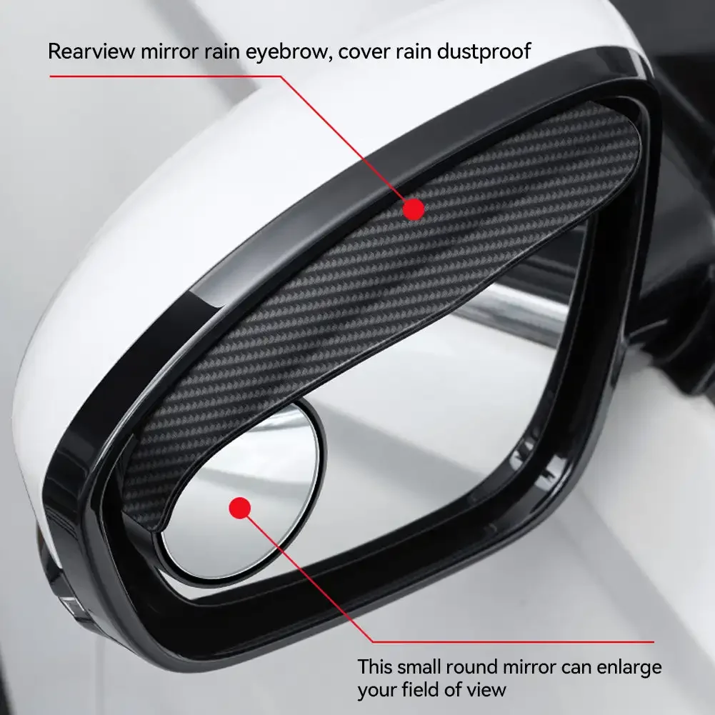 2pcs Blind Mirror With Rain Guard