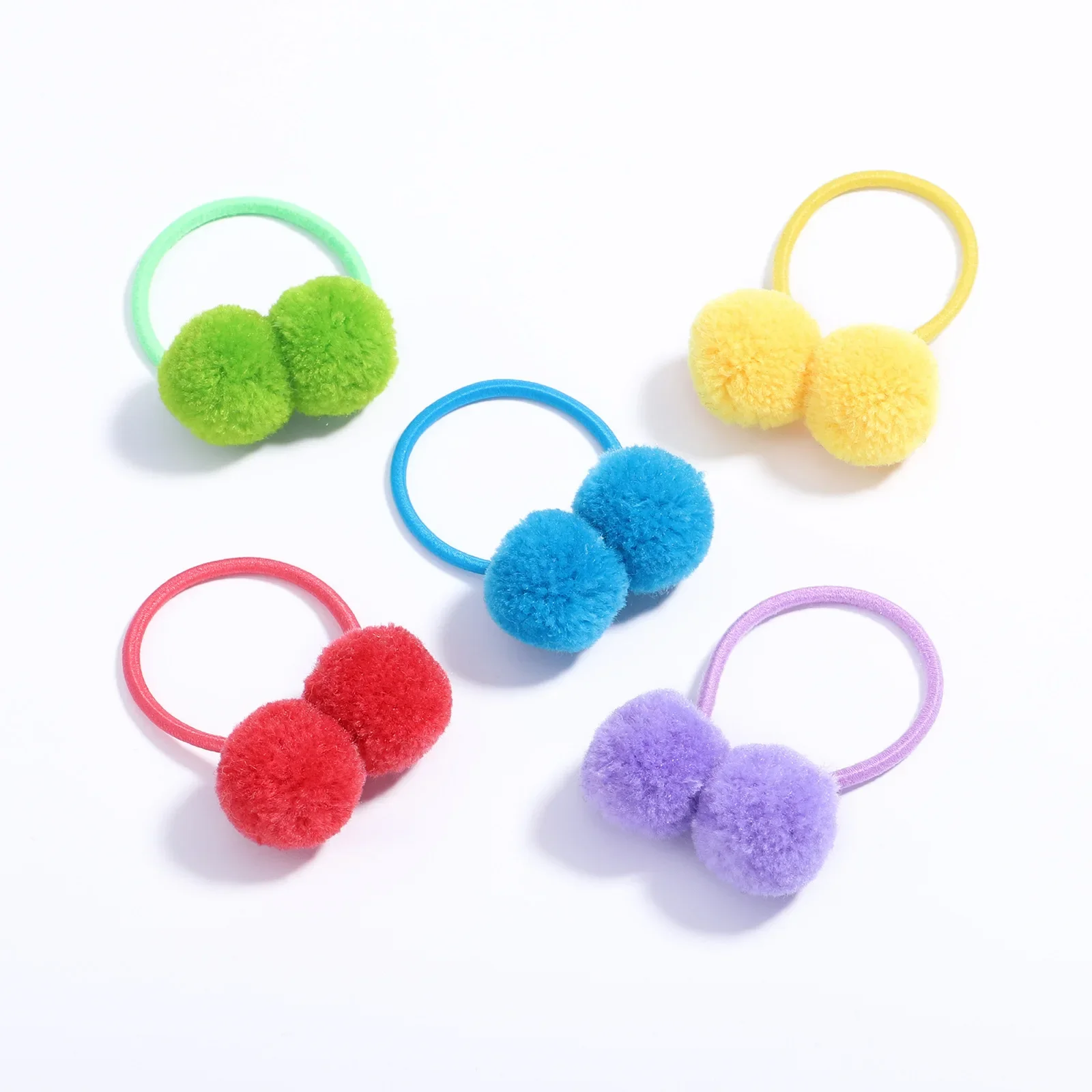 Pom Pom Girls Hair Tie Wool