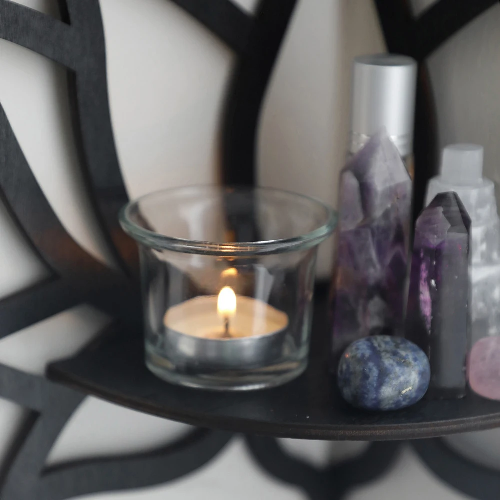 Wooden Lotus Shelf