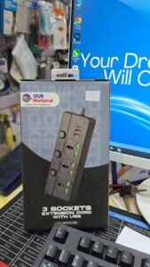 3 Way Power Extension Cord With 2 USB and 1 USBC