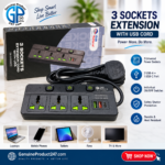 3 Way Power Extention Wire Cord S9003USB