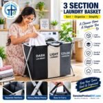Detachable Laundry Basket 3 Compartment